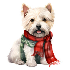 cute dog wearing Santa Claus costume for christmas theme