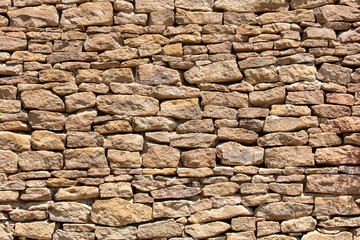 Ancient stone bricks in the wall as a background. Texture
