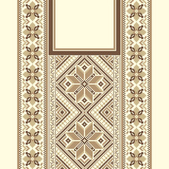 floral embroidery neckline background. ikat and cross stitch geometric seamless pattern ethnic oriental traditional. Aztec style illustration design for carpet, wallpaper, clothing, wrapping, batik.
