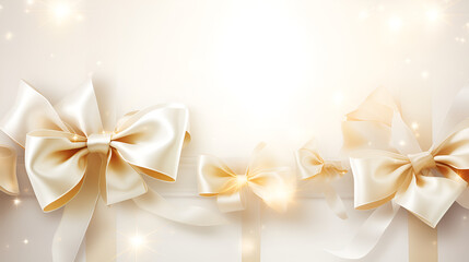 christmas background with bow and ribbon
