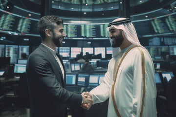 Photography of operations or cooperation between Western nations, Eastern nations, and Middle Eastern nations. It affects stocks in bull markets or bear markets.