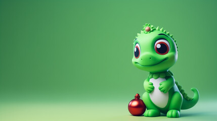 Cute Little Green Dragon Baby