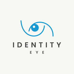 Eye logo icon design template flat vector