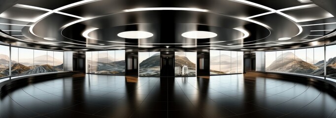 8K HDRI map, spherical environment panorama background, modern high contrast interior light source rendering (3d equirectangular rendering), Generative AI