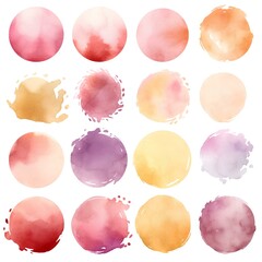 watercolor clipart texture set on white background. generative AI