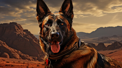 german shepherd dog HD 8K wallpaper Stock Photographic Image  - obrazy, fototapety, plakaty