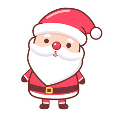 isolated cute happy Santa Claus character in flat style. Christmas theme design element vector cartoon illustration. 