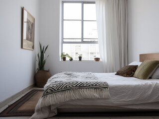 Serene and Stylish Bedroom with Natural Woven Accents