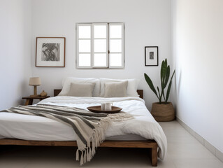 Serene and Stylish Bedroom with Natural Woven Accents