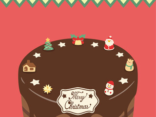 クリスマスケーキのフレーム1　横