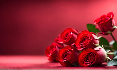 Romantic red roses for a heartfelt Valentine's Day card