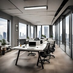 modern office interior with table