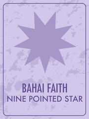 A Purple Card with the Nine-Pointed Star Symbol of the Bahai Faith