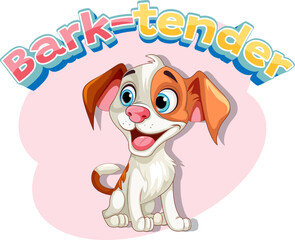 Bark Tender: Funny Pun with Cute Cartoon Dog