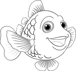Cartoon Outline of a Fish