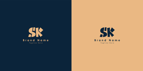 SK Letters vector logo design