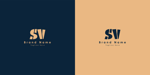 SV Letters vector logo design