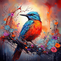 abstract background with birds