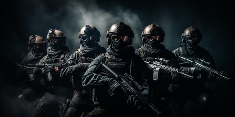 A group of_armed Special Forces