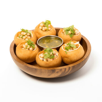 Pani puri Isolated white background