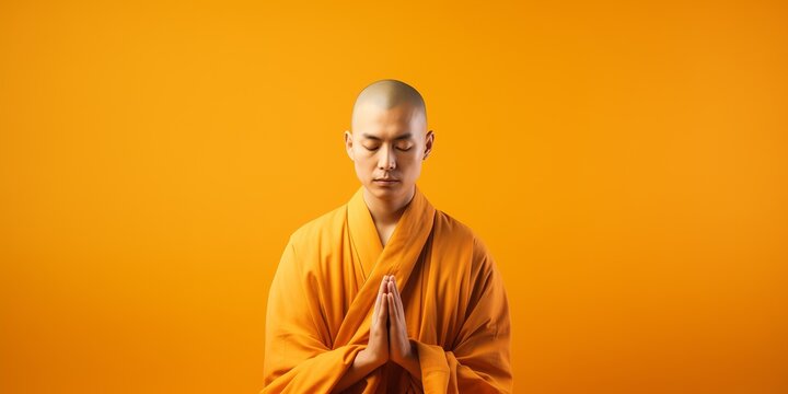 A Japanese monk with a shaved head
