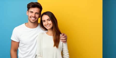 Fototapeta premium couple on the bright background 