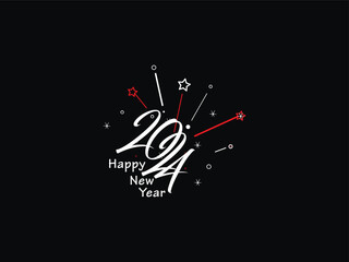 Happy New Year, New Year, 2024 Happy New Year, New Year Design, Happy New Year 2024, Celebration 2024, Holiday 2024, Congratulation 2024, Luxury Line Art Vector Happy New Year 2024
