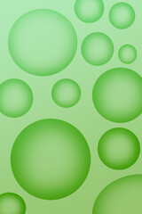 Illustration of Gradient Green 3D Various Sized Spheres