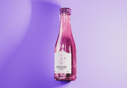 Purple Glass Bottle Mockup