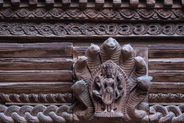 Photo sur Plexiglas Dhaulagiri Exterior Decorations of Kumarin's Palace, Durbar Square, Kathmandu, Nepal