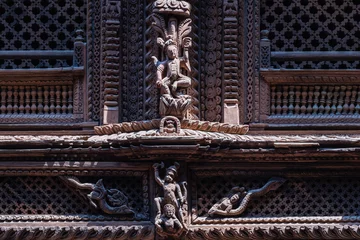 Papier Peint photo Dhaulagiri Exterior Decorations of Kumarin's Palace, Durbar Square, Kathmandu, Nepal