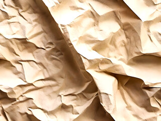 Beige crumpled paper background Generative ai design
