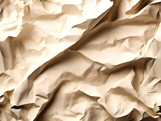 Beige crumpled paper background Generative ai design
