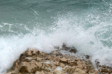 waves breaking on the beach Zadar Croatia
