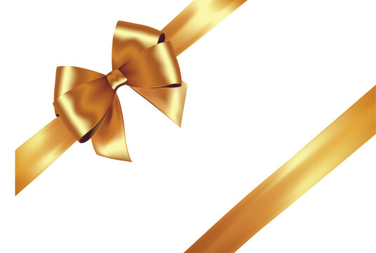 gold ribbon with bow