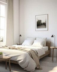 Serene and Stylish Bedroom with Natural Woven Accents