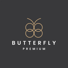 butterfly logo icon design template flat vector