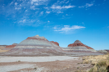 Eroded desert landscape in Petrified Forest National Park in Arizona United States