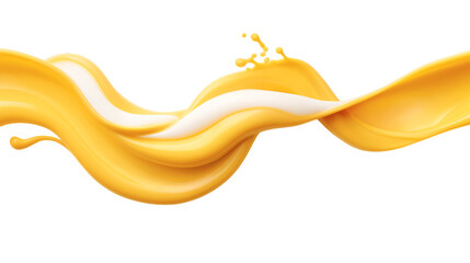 Mango milk twisted curve flow transparent - obrazy, fototapety, plakaty