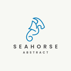 sea horse logo icon design template flat vector © Abdan