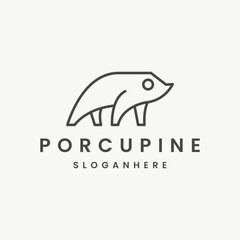 porcupine logo icon design template flat vector