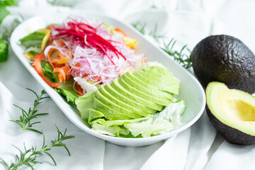 salad with avocado and eggs