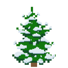 Fototapeta na wymiar pine Pixel Christmas tree decorate 