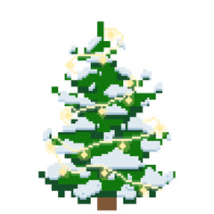 pine Pixel Christmas tree decorate 