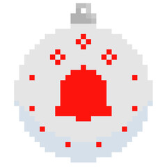 Pixel Christmas white ball