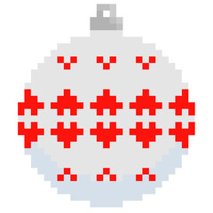 Pixel Christmas white ball