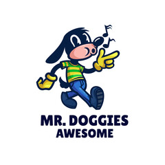 Illustration vector graphic of Mr. Doggies, good for logo design