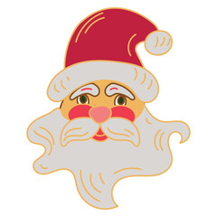 Santa Claus doodle style sticker design isolated on transparent background