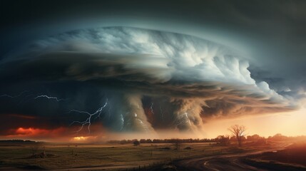 Fototapeta na wymiar Venture into a world where weather modification attempts to dissipate an approaching tornado threat
