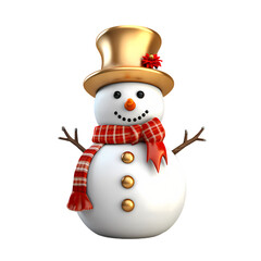 Christmas snowman illustration on transparent background, Christmas decoration, holiday decoration material, vector illustration